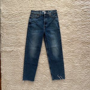 RE/DONE COMFORT STRETCH HI-RISE STOVE PIPE JEAN SIZE 28